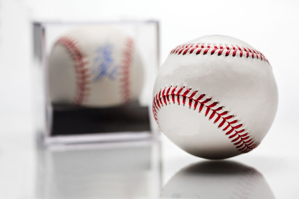 Baseball in glass case for your apartment decor